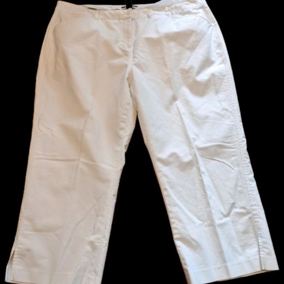 Size 18W White Cropped Chino Pants - Picture 7 of 10